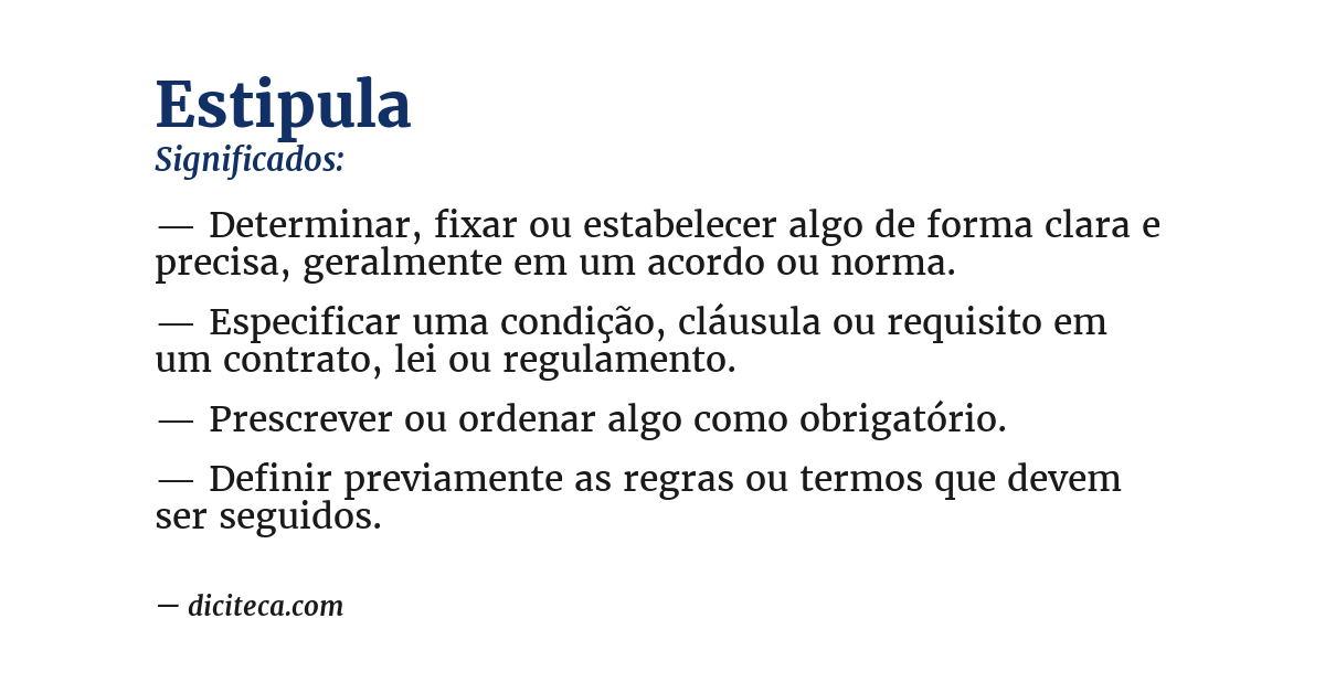 Significado de estipula
