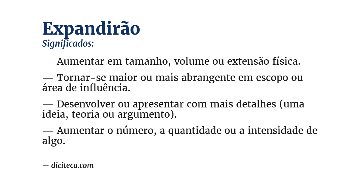 Significado de expandirão