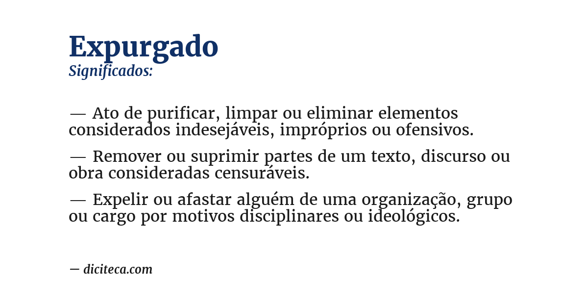 Significado de expurgado