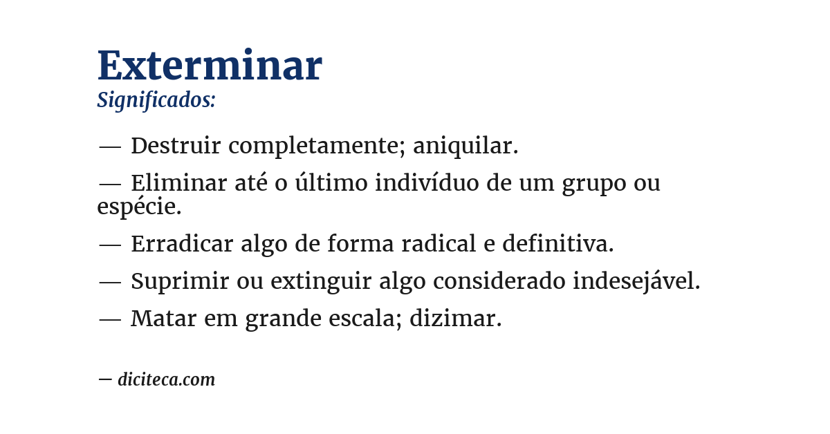 Significado de exterminar