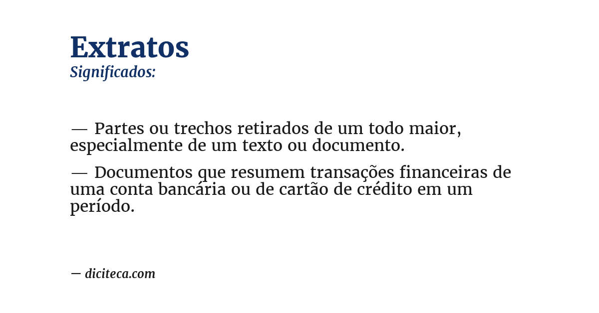 Significado de extratos