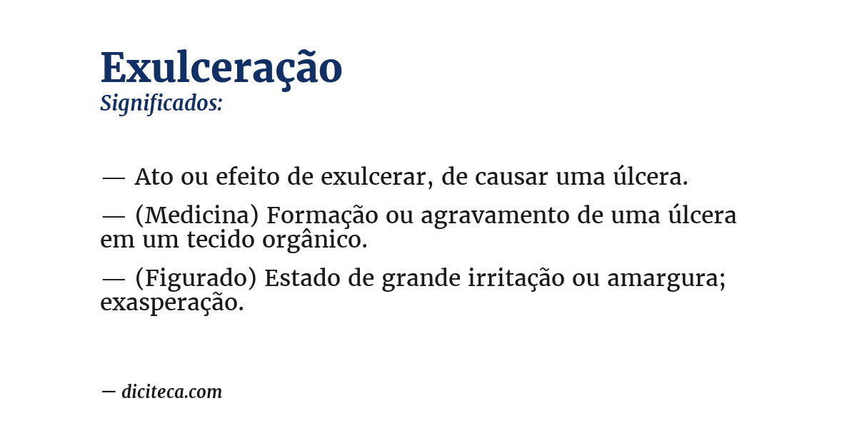 Significado de exulceração