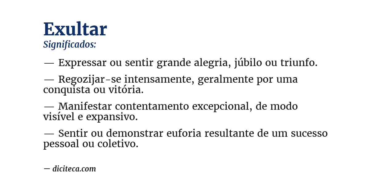 Significado de exultar