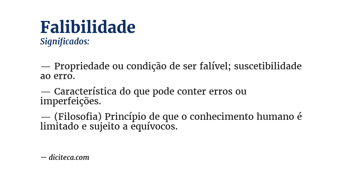 Significado de falibilidade