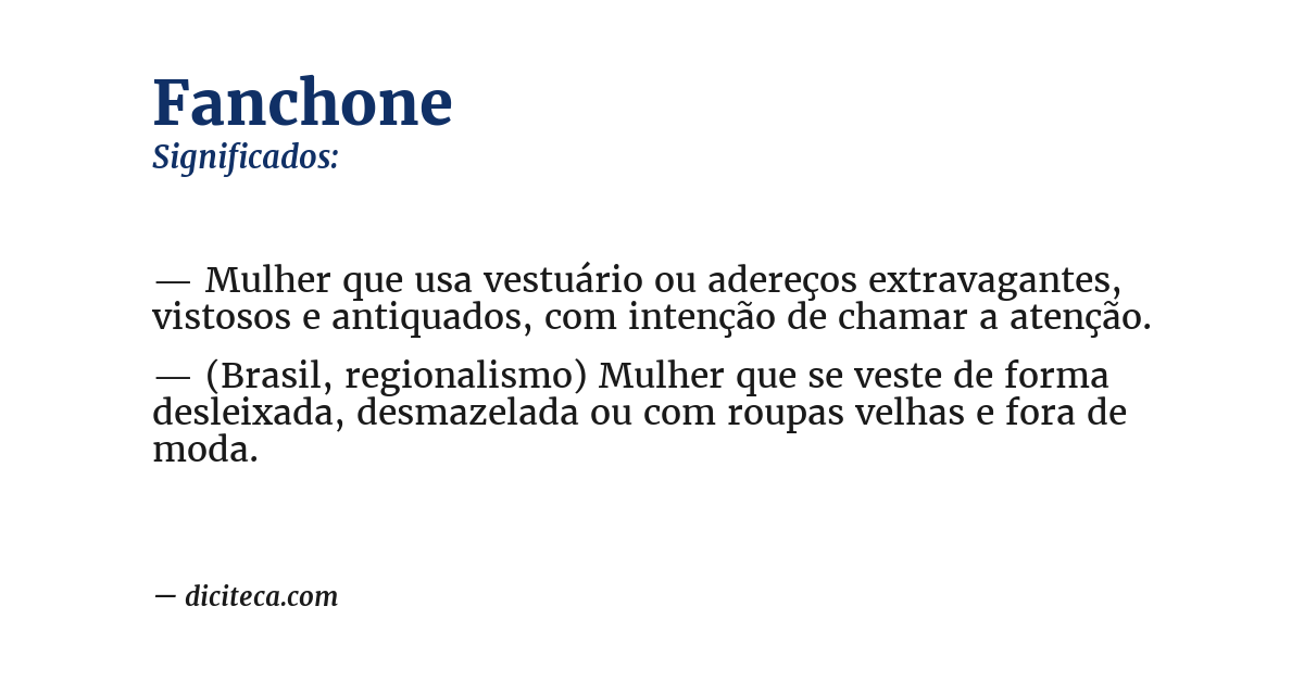 Significado de fanchone