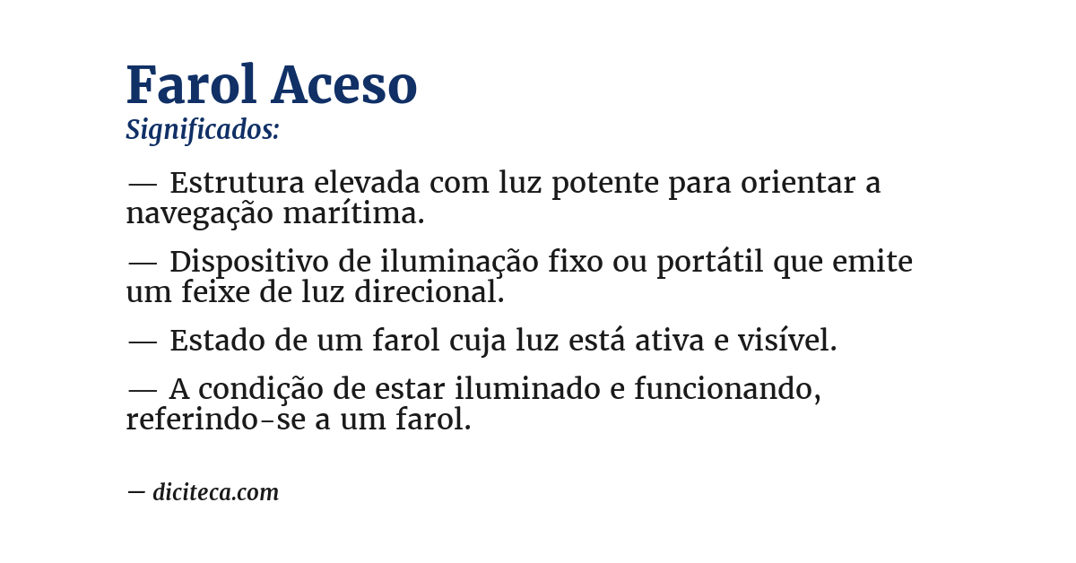 Significado de farol aceso