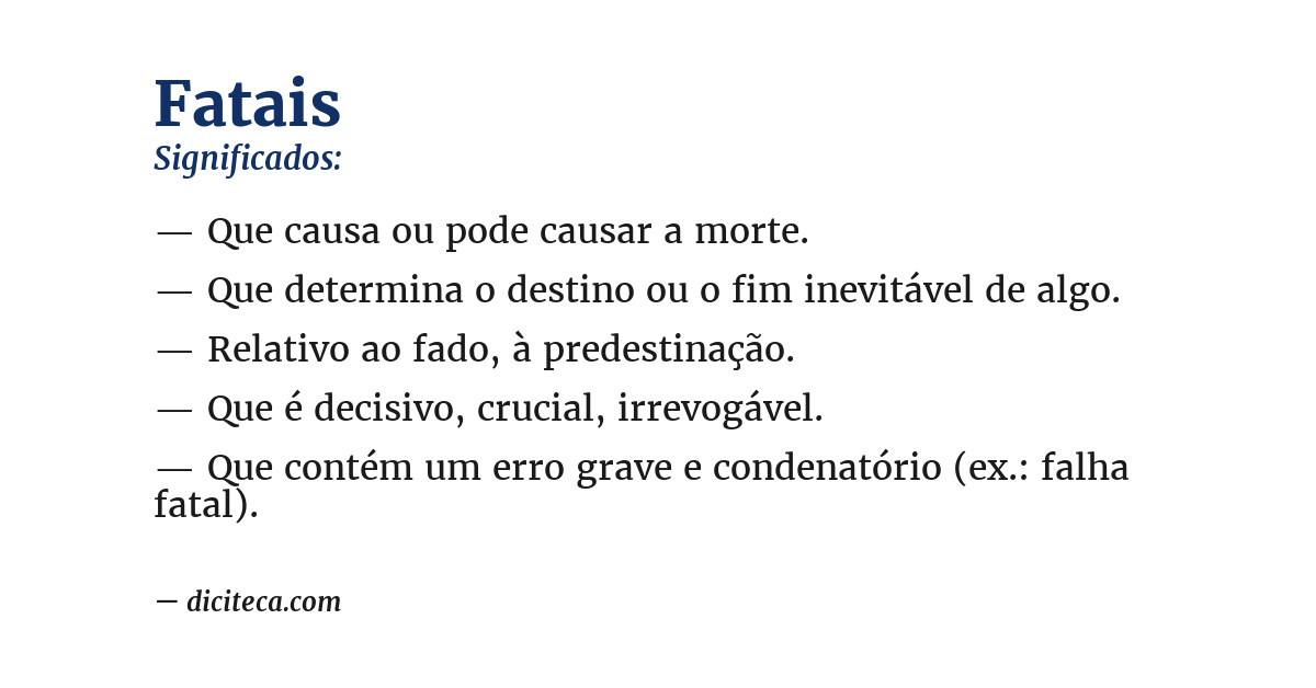 Significado de fatais