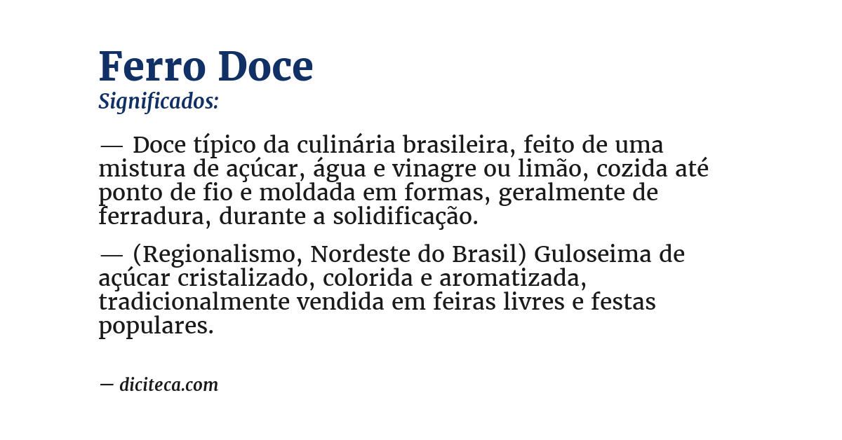 Significado de ferro doce