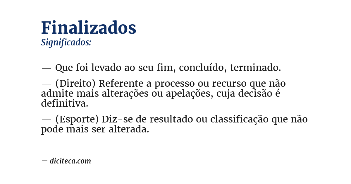 Significado de finalizados