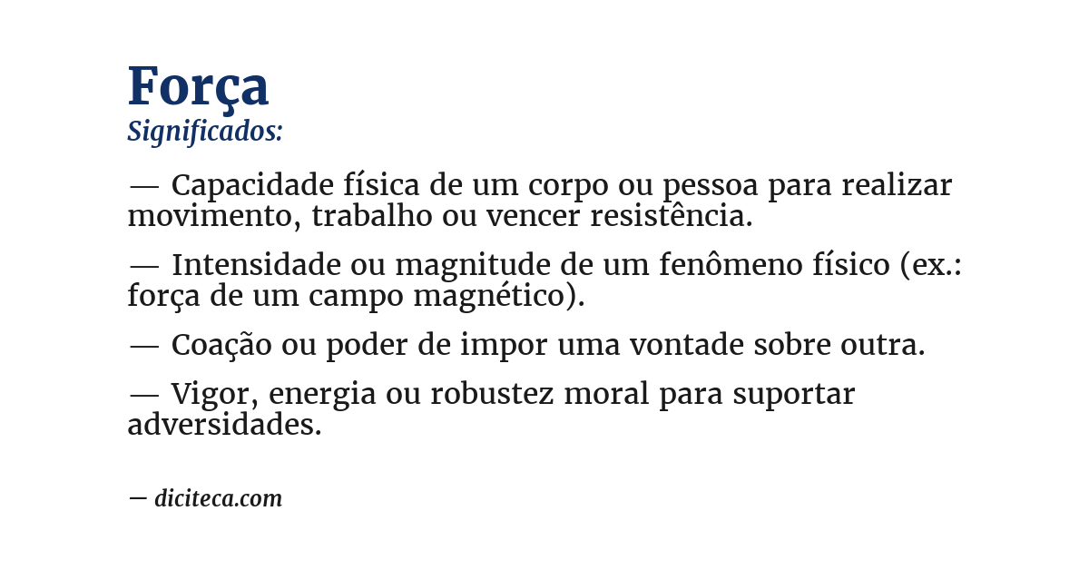 Significado de força