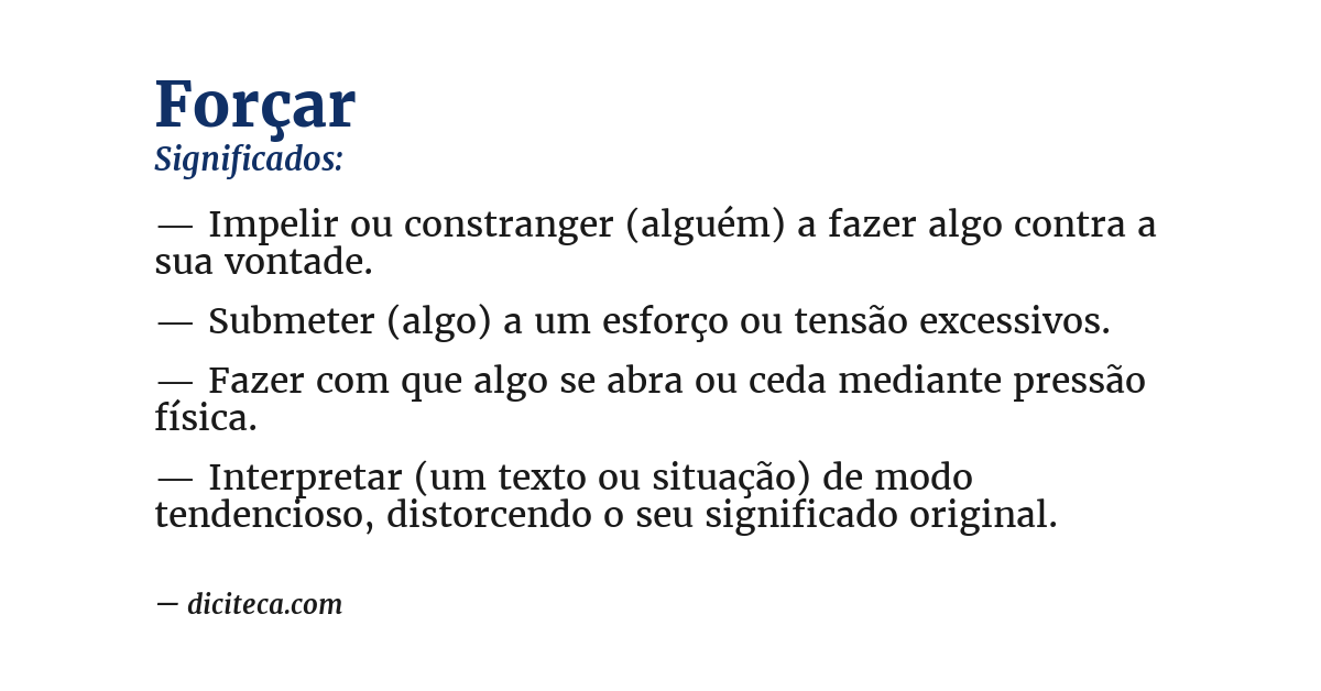 Significado de forçar