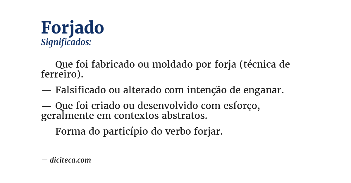 Significado de forjado