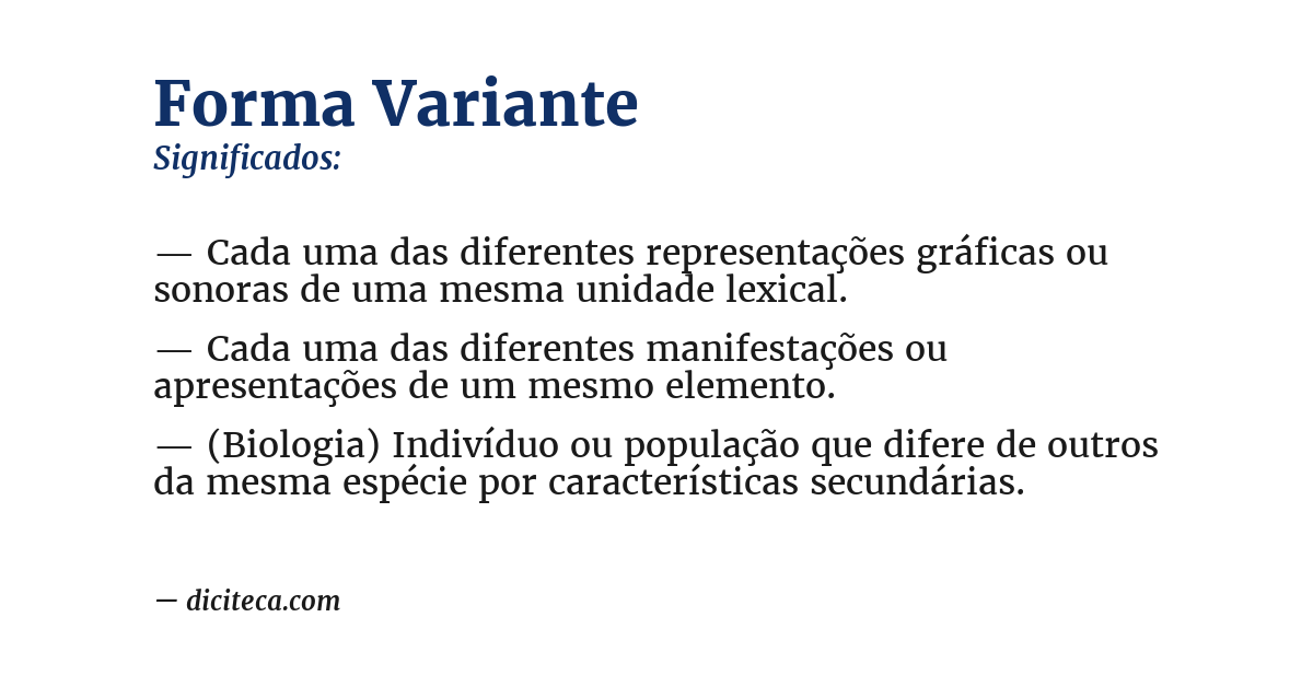 Significado de forma variante
