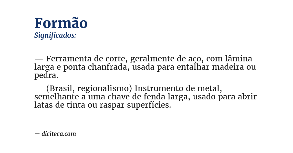 Significado de formão