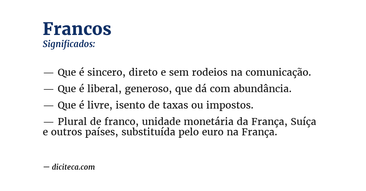 Significado de francos