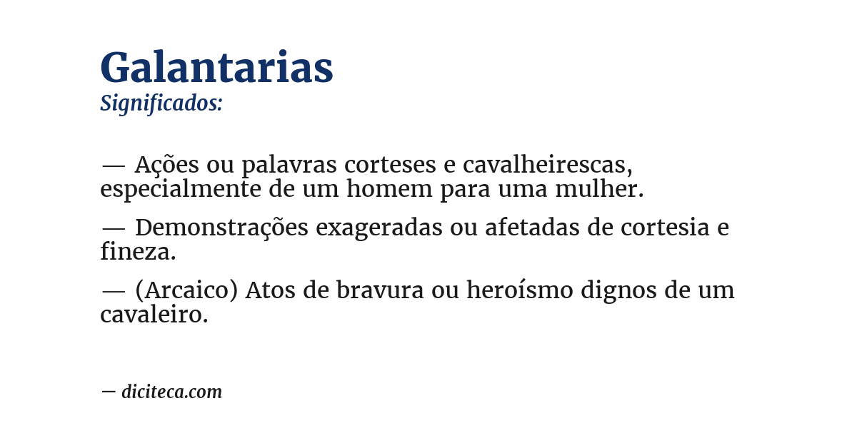 Significado de galantarias