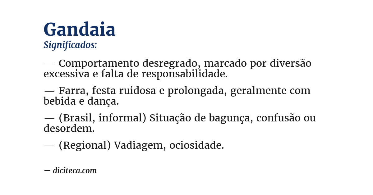 Significado de gandaia