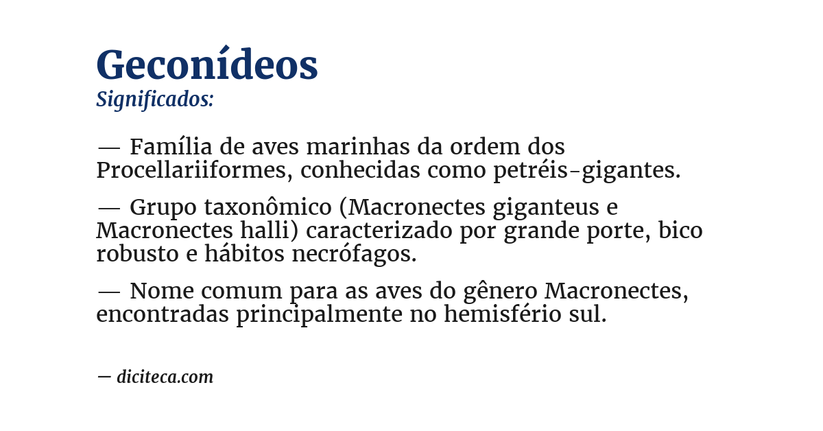 Significado de geconídeos
