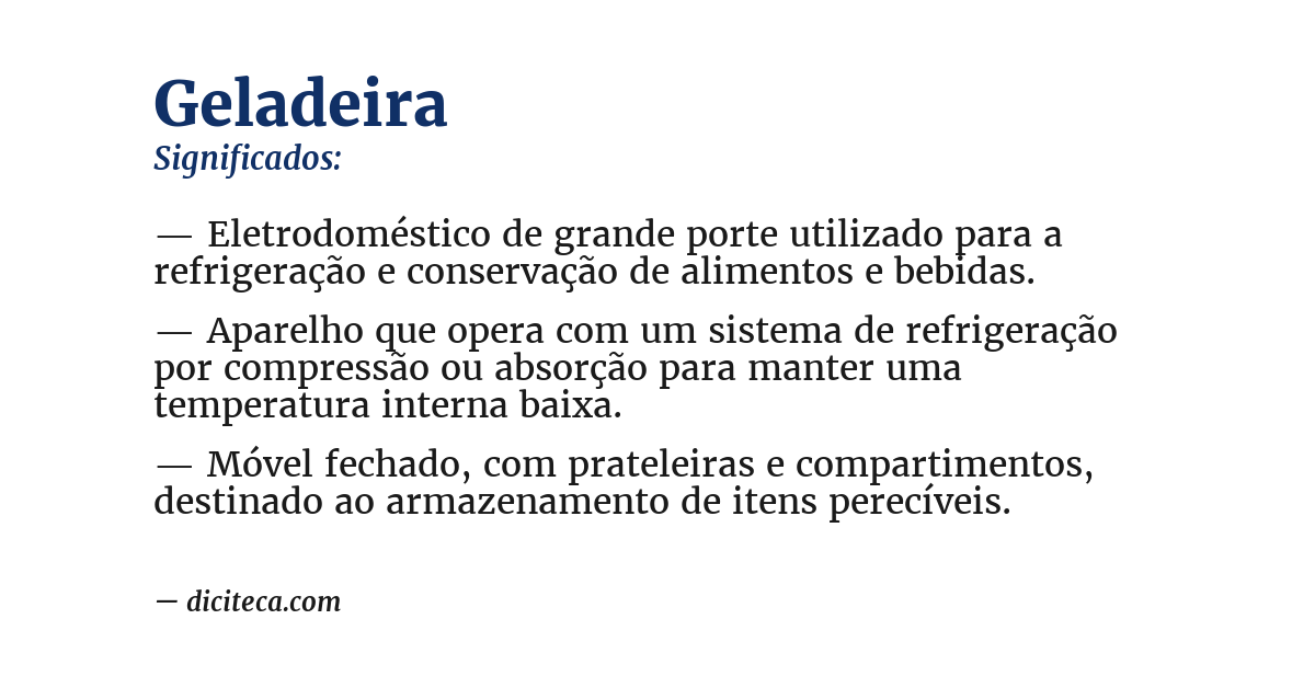 Significado de geladeira
