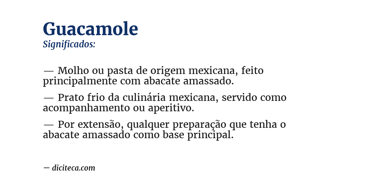 Significado de guacamole