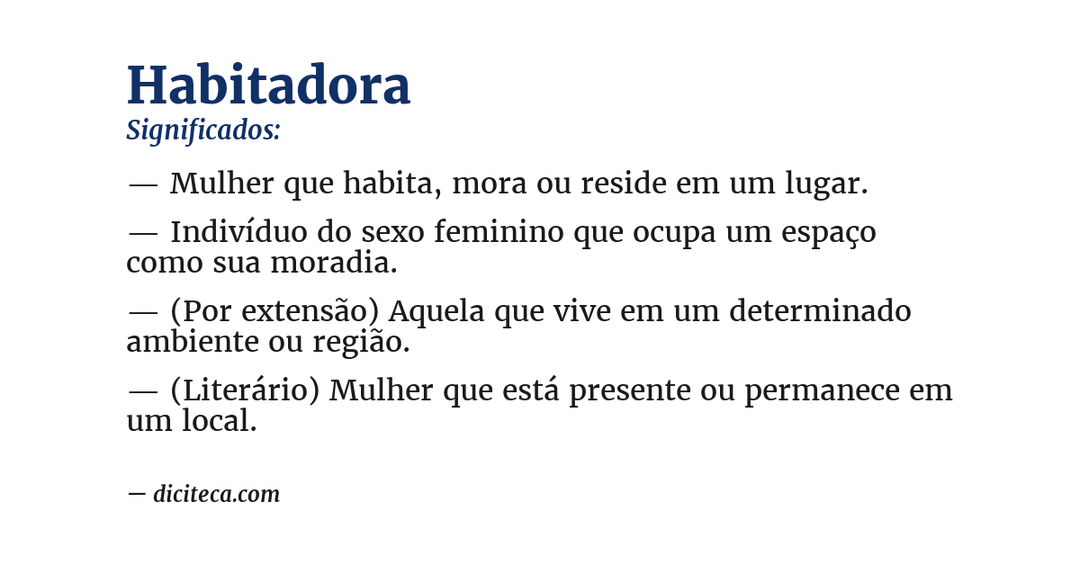 Significado de habitadora