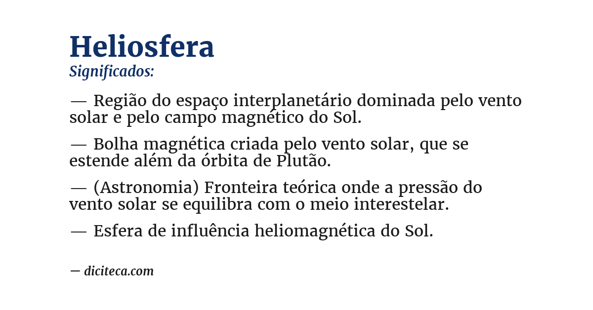 Significado de heliosfera