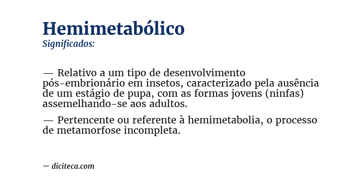 Significado de hemimetabólico