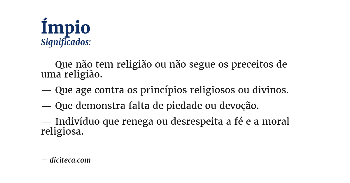 Significado de ímpio