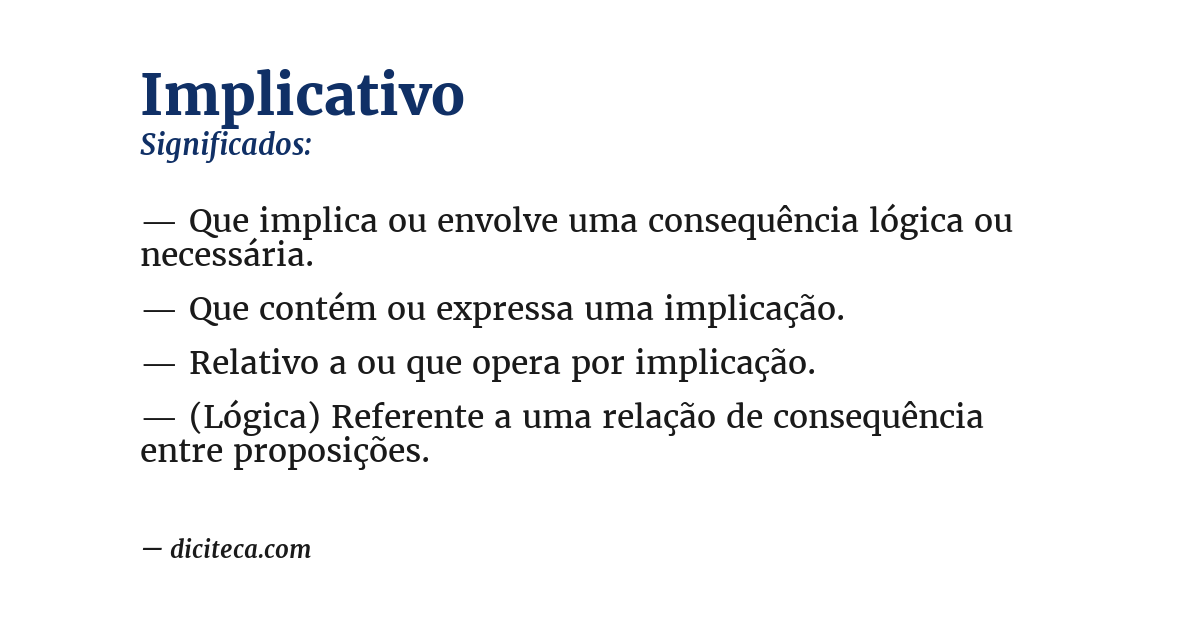 Significado de implicativo