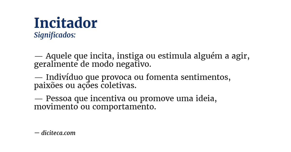 Significado de incitador