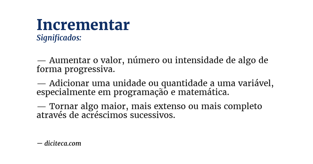 Significado de incrementar