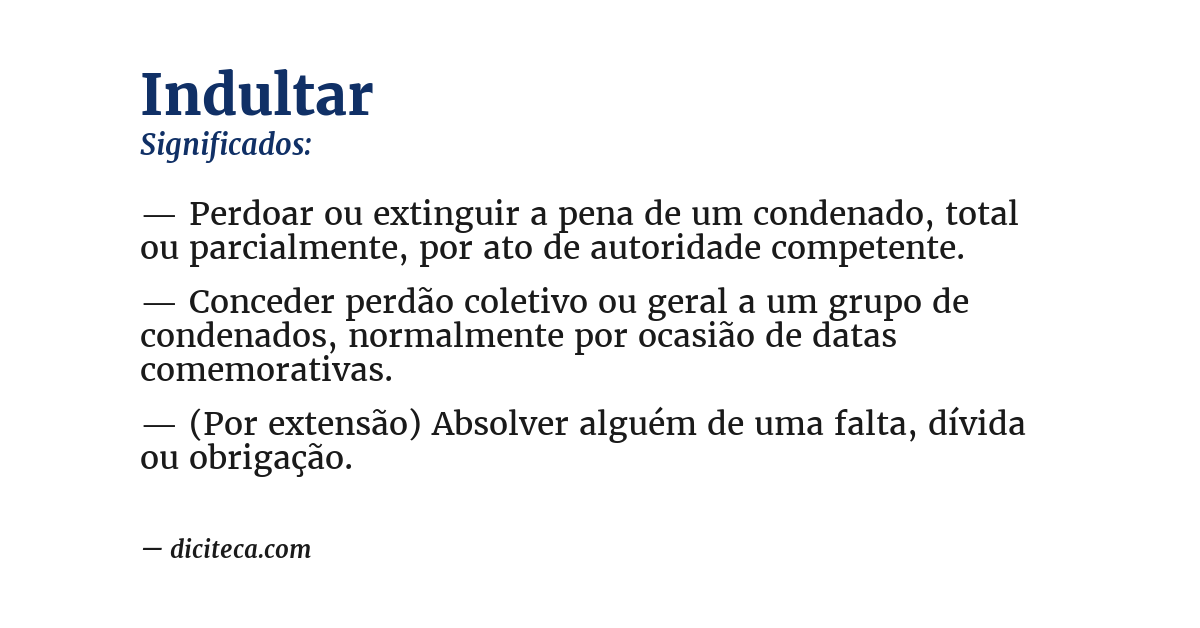 Significado de indultar