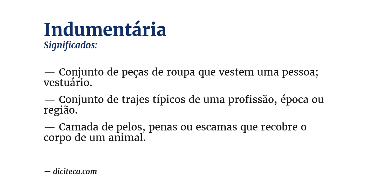 Significado de indumentária