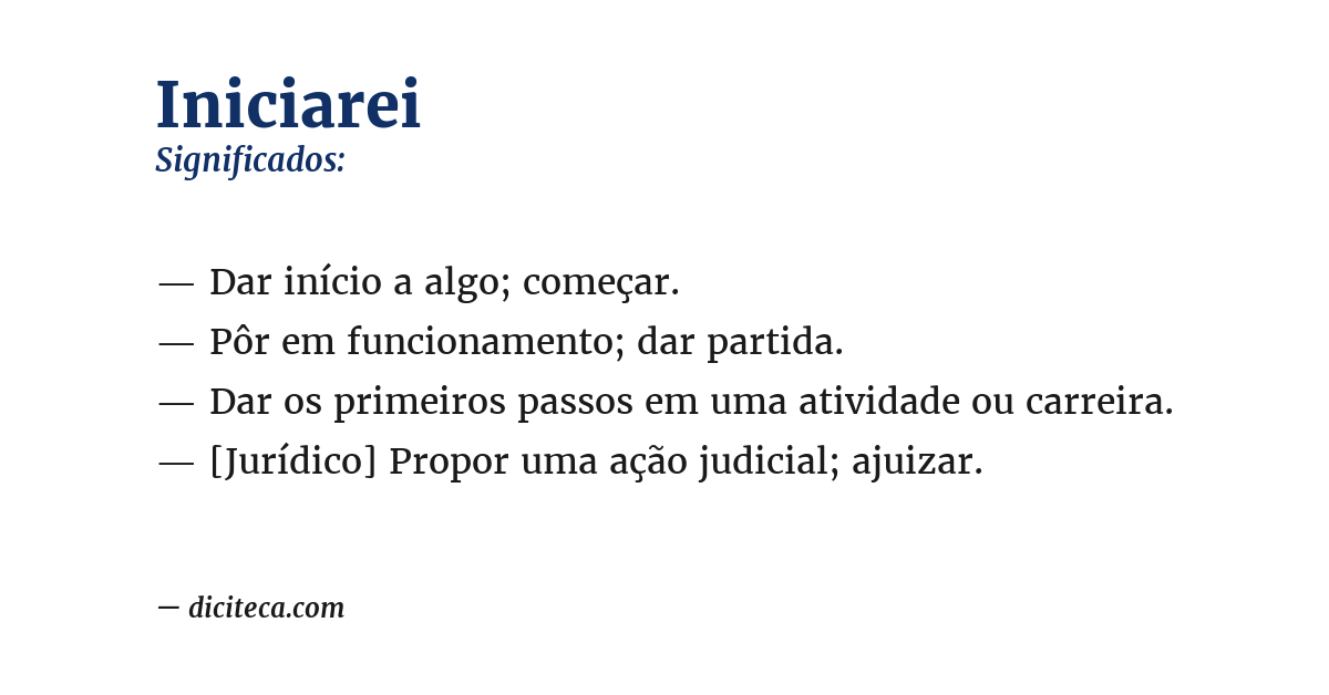 Significado de iniciarei