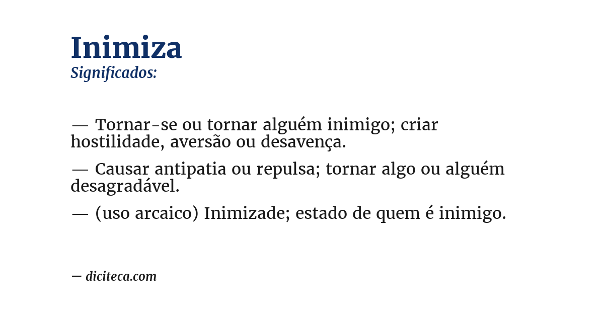Significado de inimiza