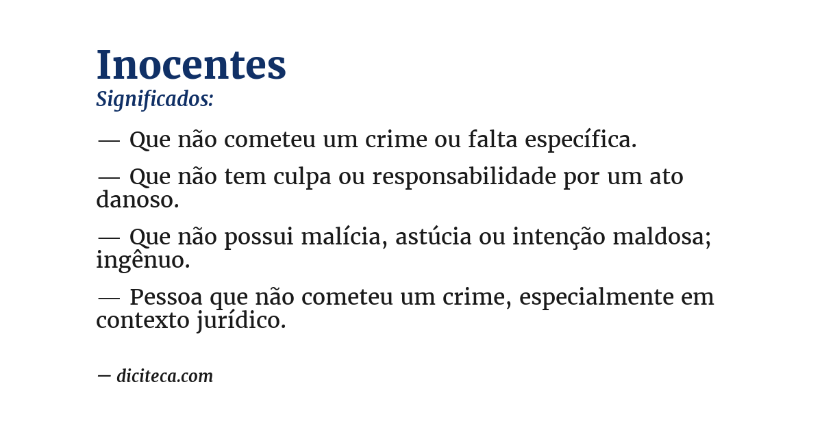 Significado de inocentes