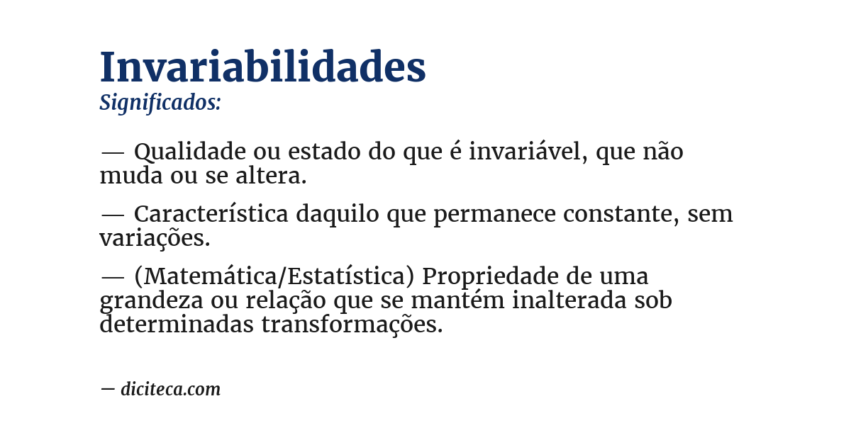 Significado de invariabilidades