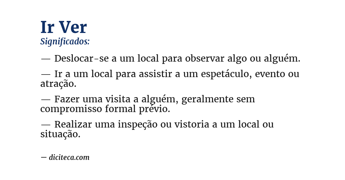 Significado de ir ver