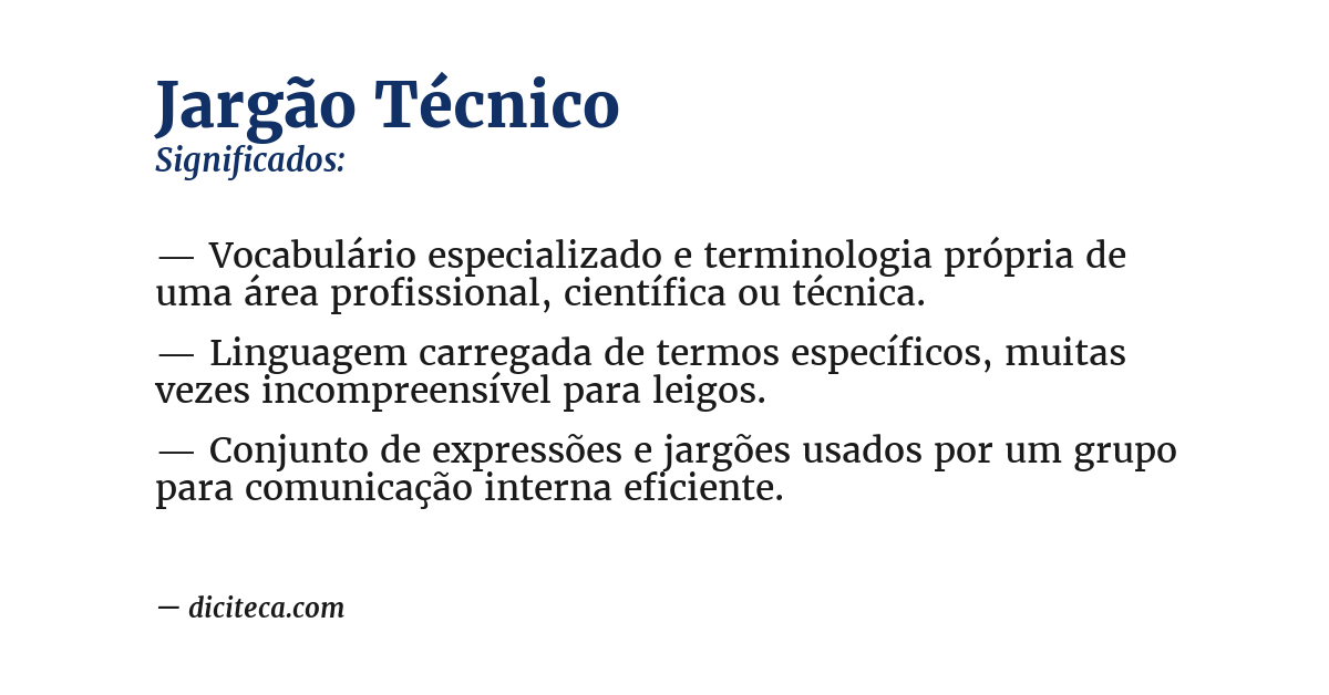 Significado de jargão técnico