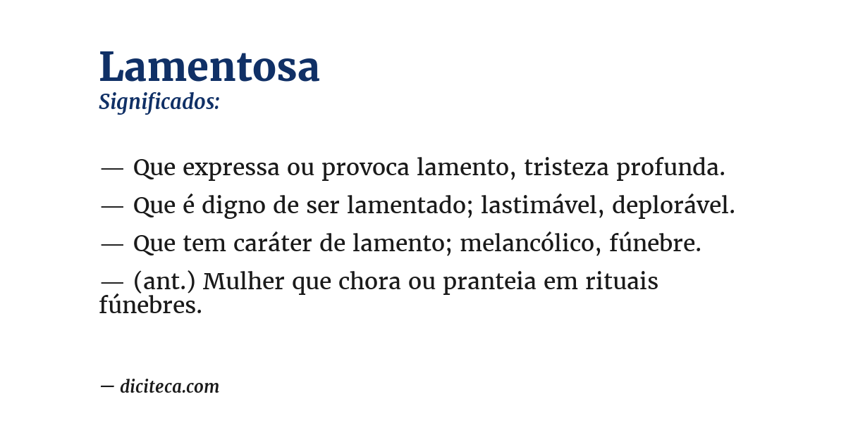 Significado de lamentosa