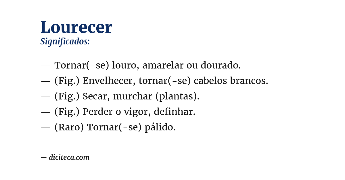 Significado de lourecer
