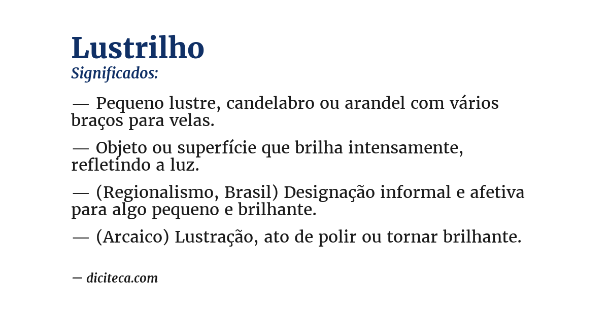 Significado de lustrilho