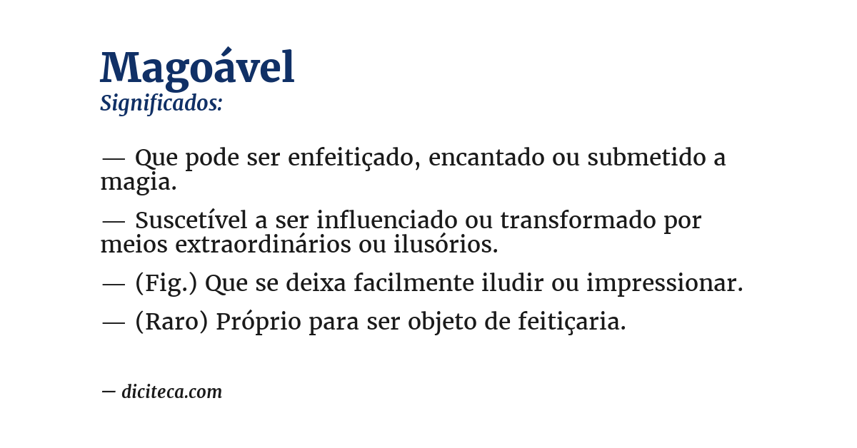 Significado de magoável