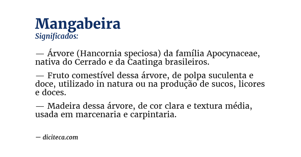 Significado de mangabeira