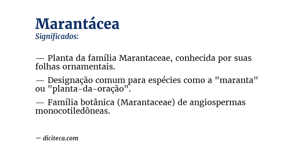 Significado de marantácea
