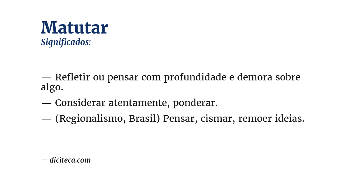 Significado de matutar