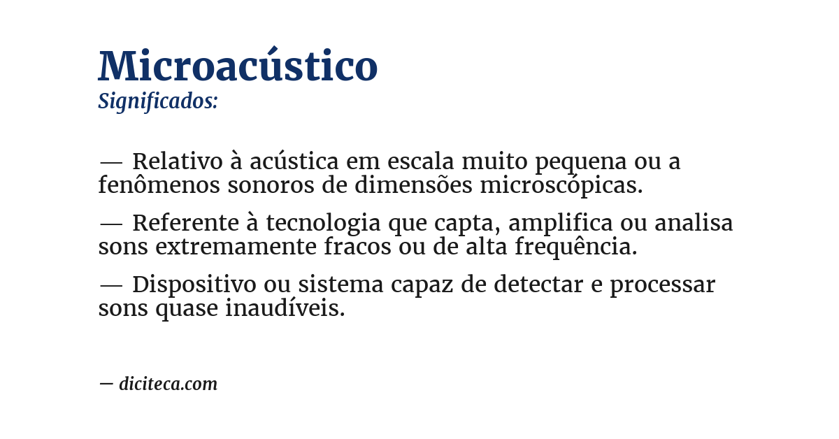 Significado de microacústico