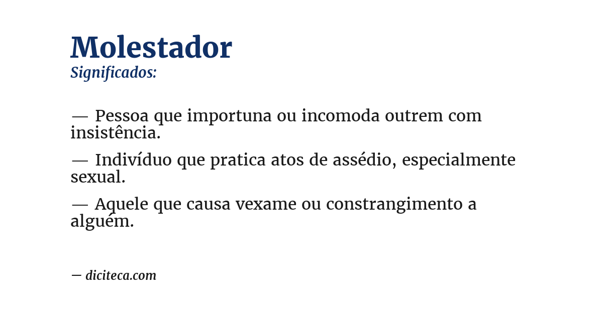 Significado de molestador