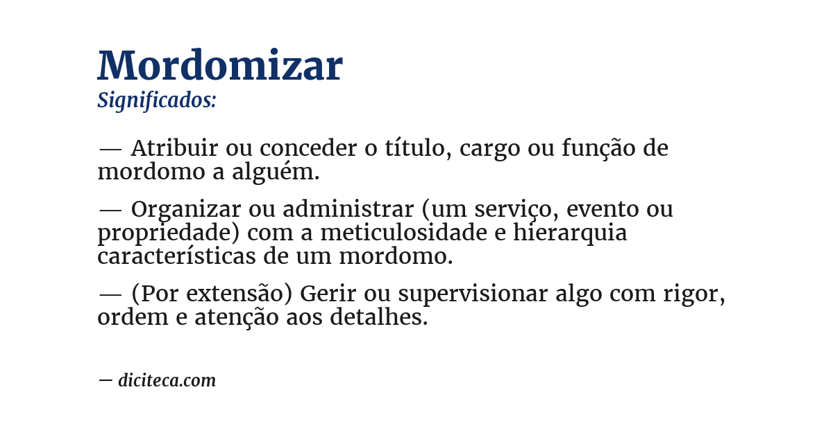 Significado de mordomizar
