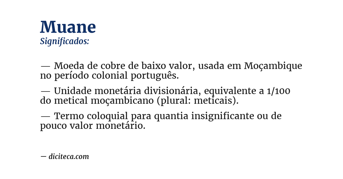 Significado de muane